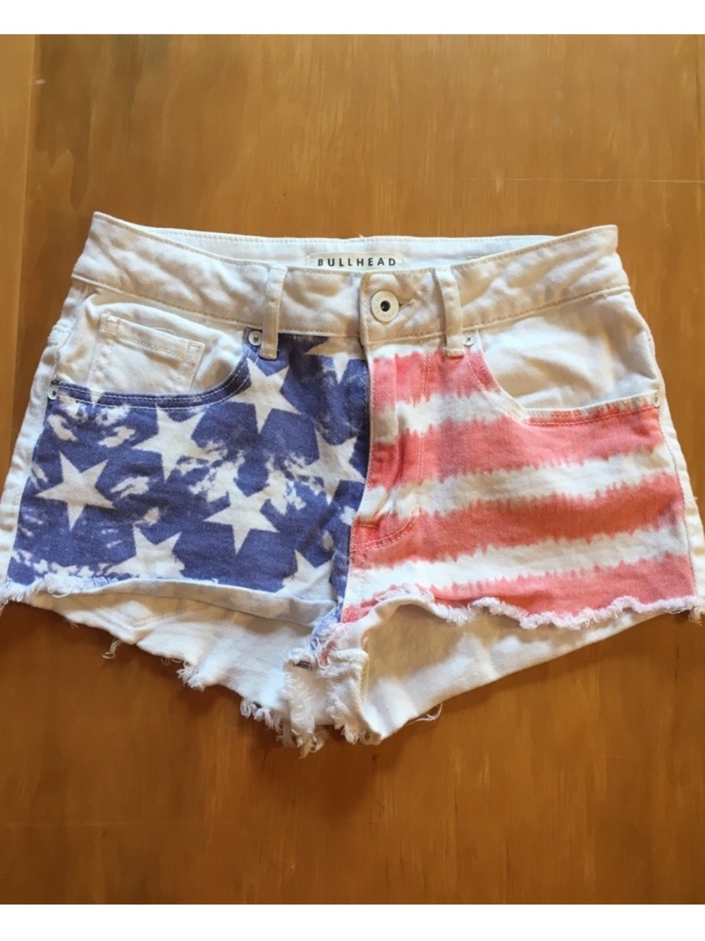 Bullhead Denim White Flag Shorts